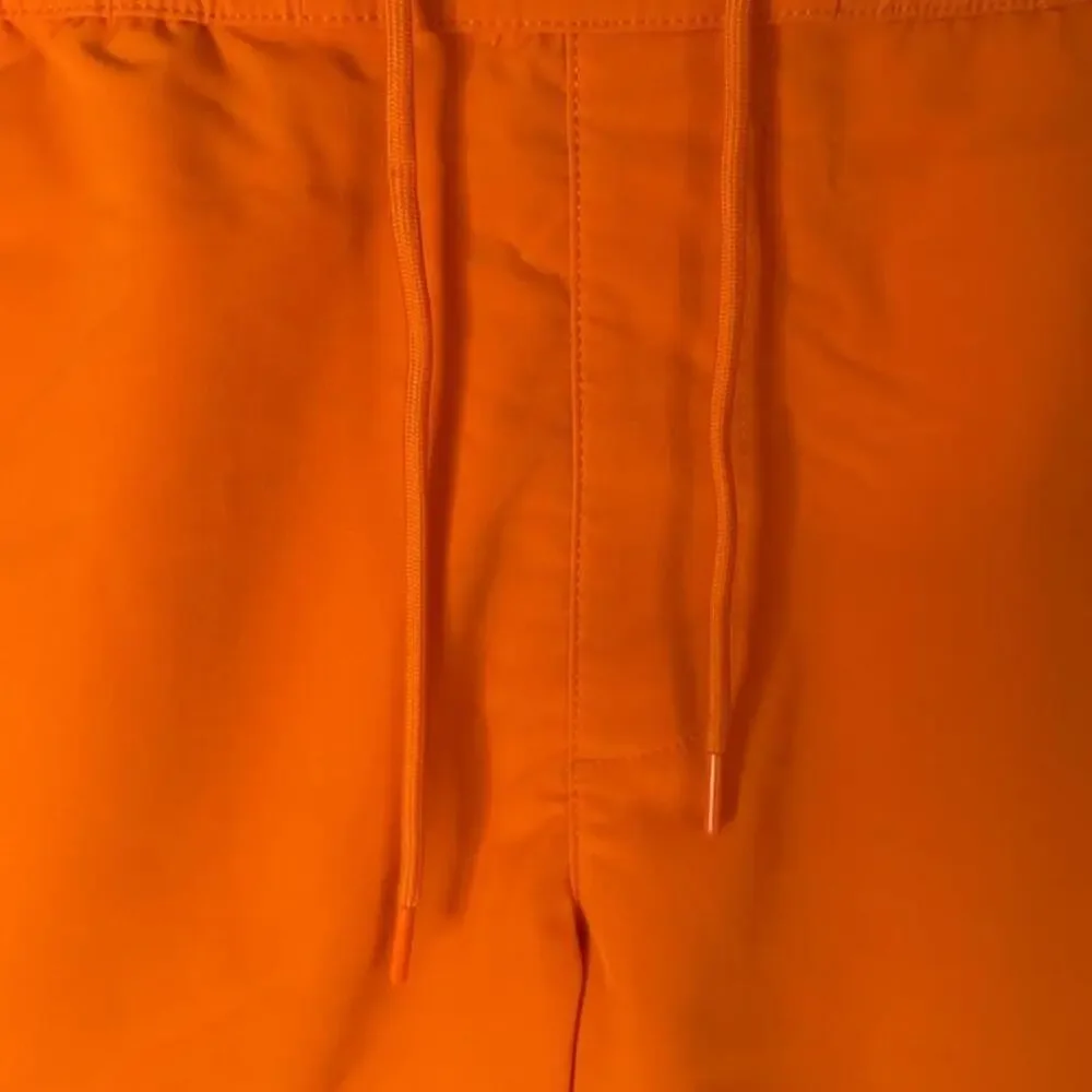Mens bright orange drawstring shorts